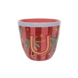 Bicchiere in ceramica con iniziale U