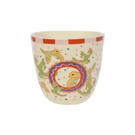 Bicchiere in ceramica con iniziale O