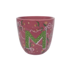 Bicchiere in ceramica con iniziale M