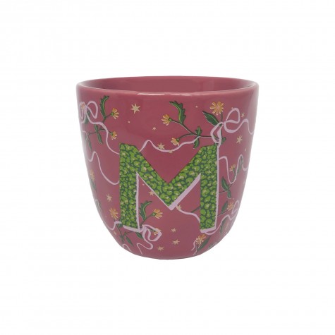 Bicchiere in ceramica con iniziale M