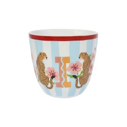 Bicchiere in ceramica con iniziale I