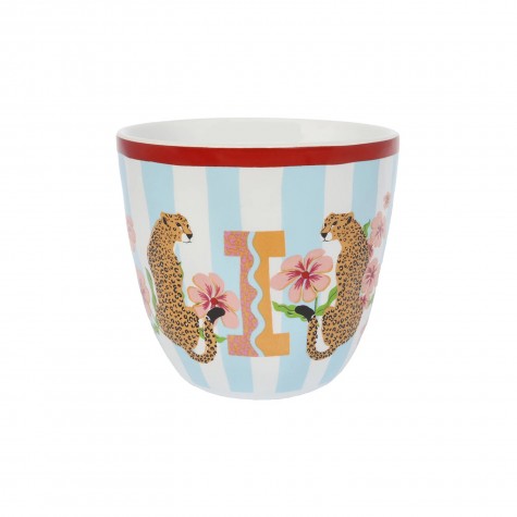 Bicchiere in ceramica con iniziale I