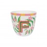 Bicchiere in ceramica con iniziale F