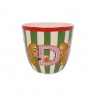 Bicchiere in ceramica con iniziale D
