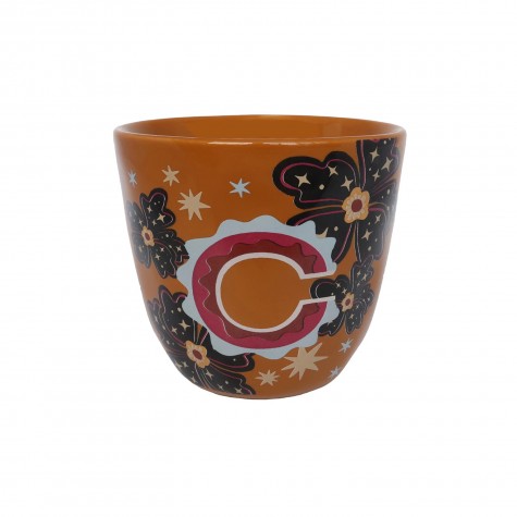 Bicchiere in ceramica con iniziale C