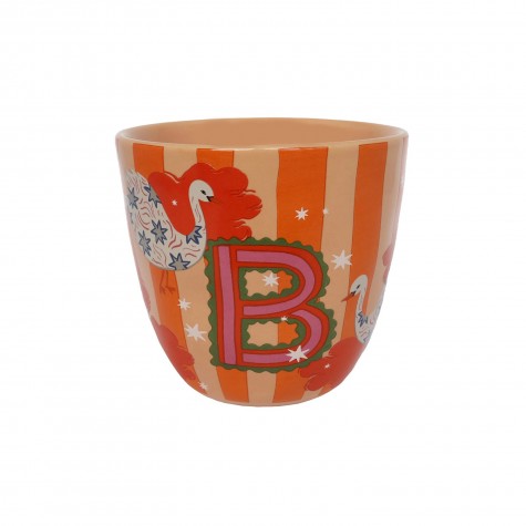 Bicchiere in ceramica con iniziale B