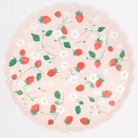 Piatti di carta con Fiori e Fragole