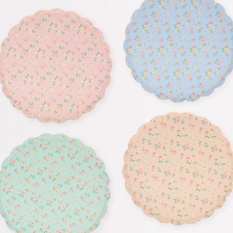 Piattini di carta Pastello con Fiorellini Vintage