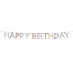 Festone di compleanno Happy Birthday fiori Liberty