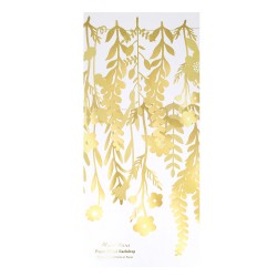 Festone di carta con foglie e fiori oro 2