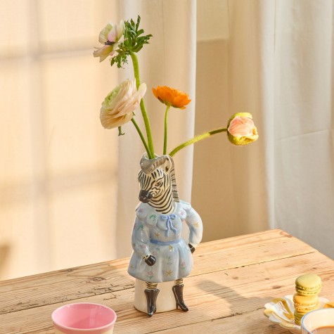 Rice x Nathalie Léte - Vaso in ceramica a forma di zebra coi