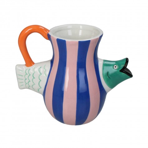Vaso in dolomite a righe design pesce