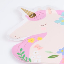 Piatti di carta con unicorno e fiori | Meri Meri 2