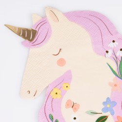 Tovaglioli di carta con unicorno e fiori | Meri Meri 2