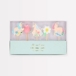 Candeline di compleanno con unicorni e fiori | Meri Meri 2