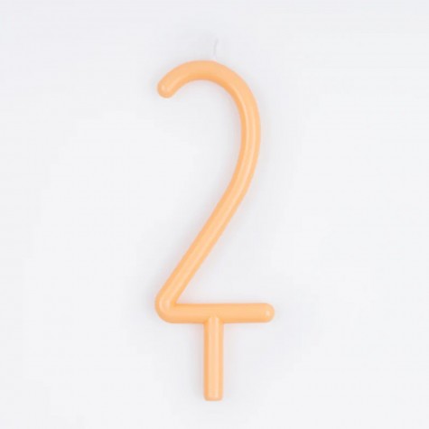 Candelina di compleanno arancione numero 2 | Meri Meri