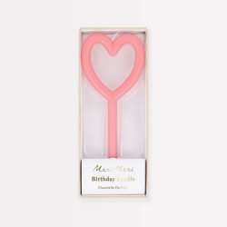 Candelina di compleanno rosa con cuore | Meri Meri 2