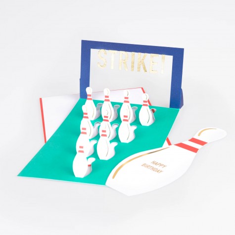 Biglietto di compleanno Pop Up Bowling | Meri Meri