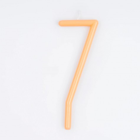 Candelina di compleanno arancione numero 7 | Meri Meri