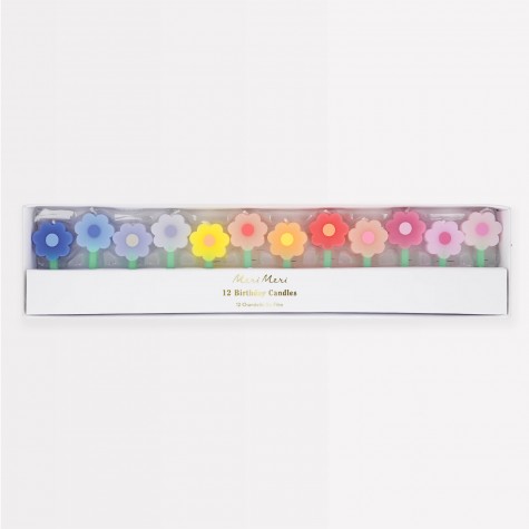 Candeline di compleanno con mini margherite arcobaleno | Meri Candeline di compleanno con mini margherite arcobaleno | Meri