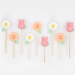 Candeline di compleanno con margherite e rose | Meri Meri 2