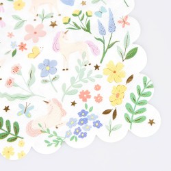 Tovaglioli di carta con unicorni e fiori 2