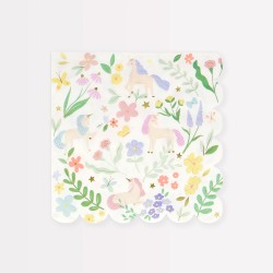 Tovaglioli di carta con unicorni e fiori