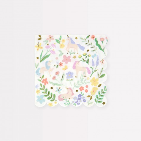 Tovagliolini di carta con unicorni e fiori