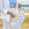 Ventaglio azzurro con nuvolette