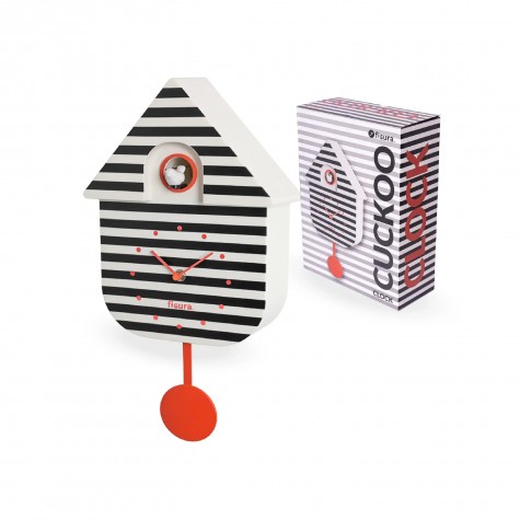 Orologio da parete a righe nere | Cuckoo clock