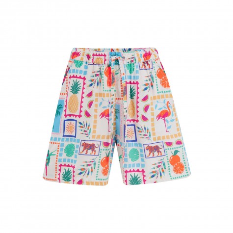 Pantaloncini con motivo Jungle Tile