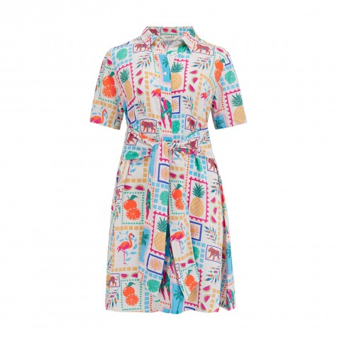 Abito chemisier midi Jungle Tile