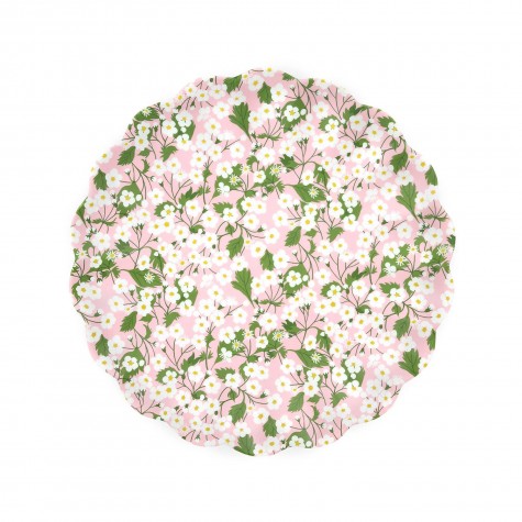 Piatto in melamina rosa con margherite Meri Meri x Liberty |
