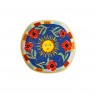 Piattino in ceramica blu con sole e fiori | Smilza