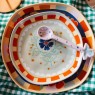 Piattino da dessert in ceramica con fiore e stelline | Smilza