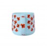 Tazza mug in ceramica azzurra con papaveri