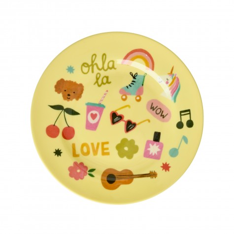 Piatto da dolce in melamina Unicorn Love | Rice