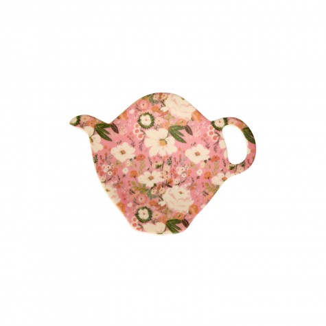Piattino a forma di teiera con fiori bianchi | Rice