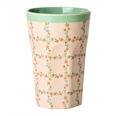 Bicchiere grande in melamina con fiori
