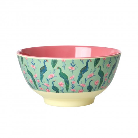 Tazza grande in melamina con pavoni