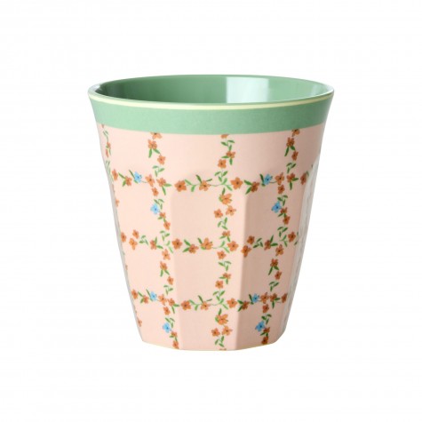 Bicchiere medio in melanina con fiori | Rice