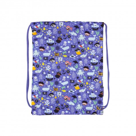 Sacca viola con pirati e chiusura a coulisse | A Little Lovely