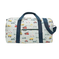 Borsone da viaggio azzurro con veicoli | A Little Lovely Company