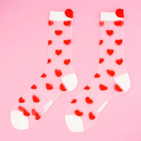 Calzini trasparenti con cuori | Coucou Suzette