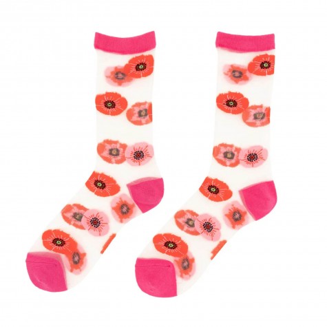 Calzini trasparenti con papaveri | Coucou Suzette