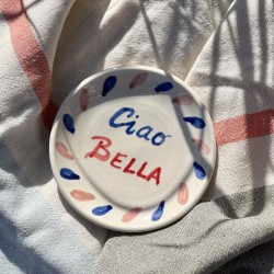 Piattino in ceramica bianca Ciao Bella