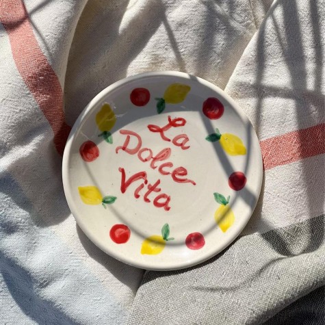 Piattino in ceramica bianca La Dolce Vita