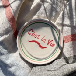 Piattino in ceramica C'est la Vie