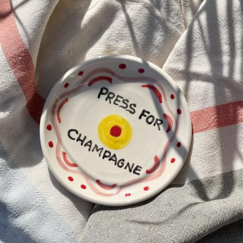 Piattino in ceramica Press for Champagne