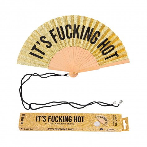 Ventaglio dorato glitter It's Fucking Hot
